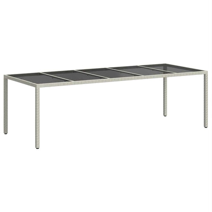 Tavolo Giardino Bianco 250x100x75 cm Polyrattan Vetro Temperato - homemem39