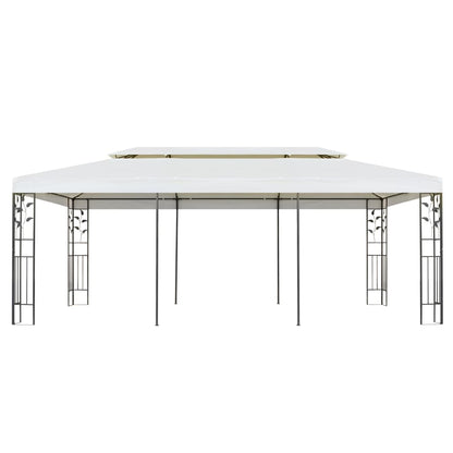 Gazebo con Tetto Doppio Bianco 6x3 m in Acciaio | homemem39