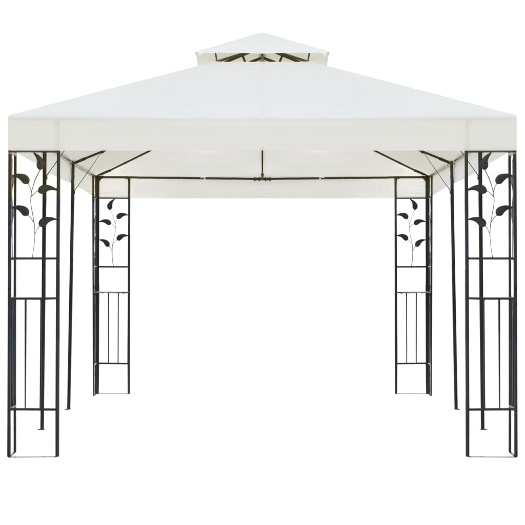 Gazebo con Tetto Doppio Bianco 6x3 m in Acciaio | homemem39