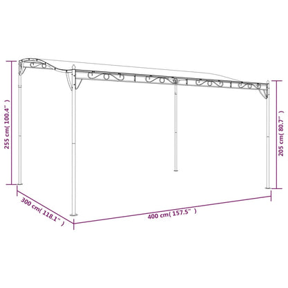 Tettoia Tortora 4x3 m 180 g/m² Tessuto e Acciaio | homemem39