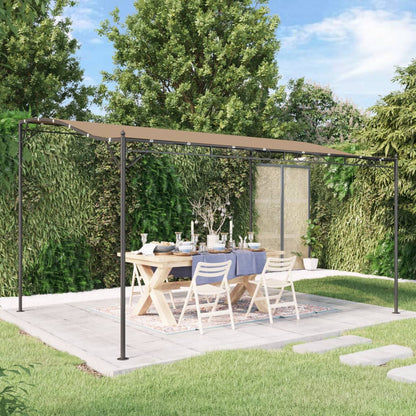 Tettoia Tortora 4x3 m 180 g/m² Tessuto e Acciaio | homemem39