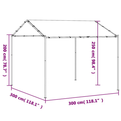 Tenda a Baldacchino Antracite 3x3 m in Acciaio e Tessuto | homemem39