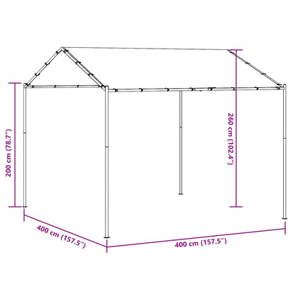 Tenda a Baldacchino Antracite 4x4 m in Acciaio e Tessuto | homemem39