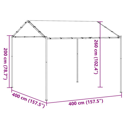 Tenda a Baldacchino Beige 4x4 m in Acciaio e Tessuto | homemem39