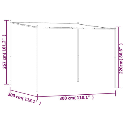 Gazebo Antracite 3x3 m 180 g/m² Tessuto e Acciaio | homemem39