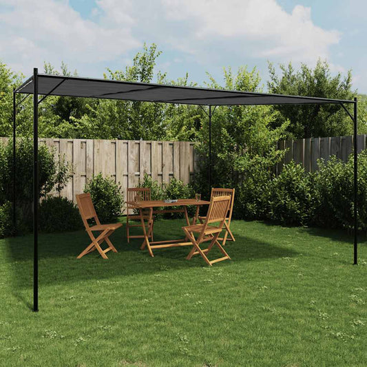 Gazebo Antracite 4x4 m 180 g/m² Tessuto e Acciaio - homemem39