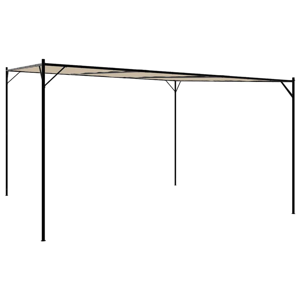 Gazebo Beige 4x4 m 180 g/m² Tessuto e Acciaio | homemem39
