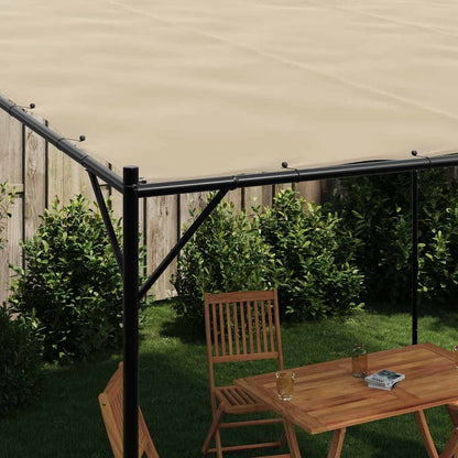 Gazebo Beige 4x4 m 180 g/m² Tessuto e Acciaio | homemem39