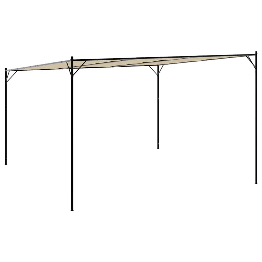 Gazebo Beige 4x4 m 180 g/m² Tessuto e Acciaio | homemem39