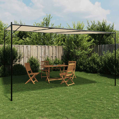 Gazebo Beige 4x4 m 180 g/m² Tessuto e Acciaio | homemem39