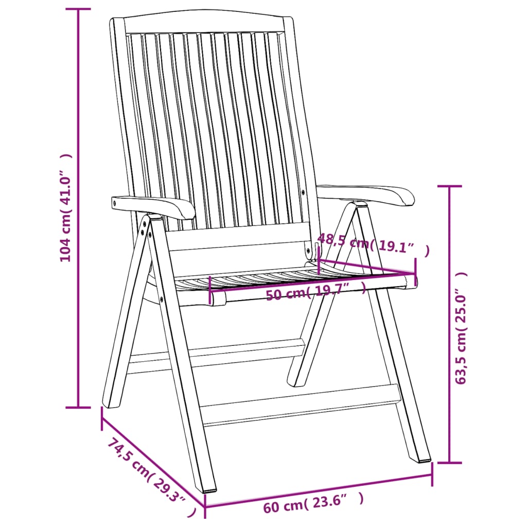 Set da Pranzo per Giardino 5 pz in Legno Massello di Teak | homemem39