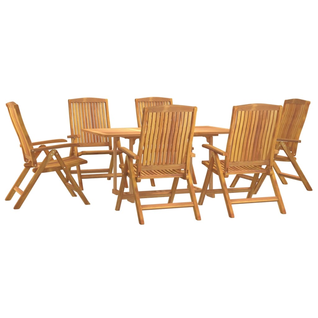 Set da Pranzo da Giardino 7 pz in Legno Massello di Teak
