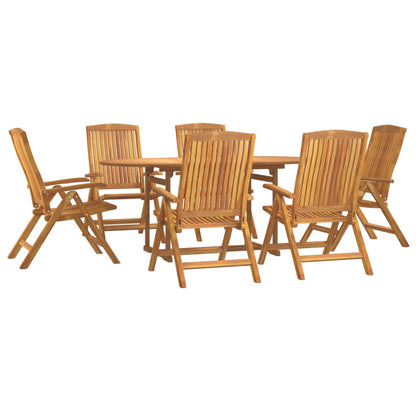 Set da Pranzo da Giardino 7 pz in Legno Massello di Teak