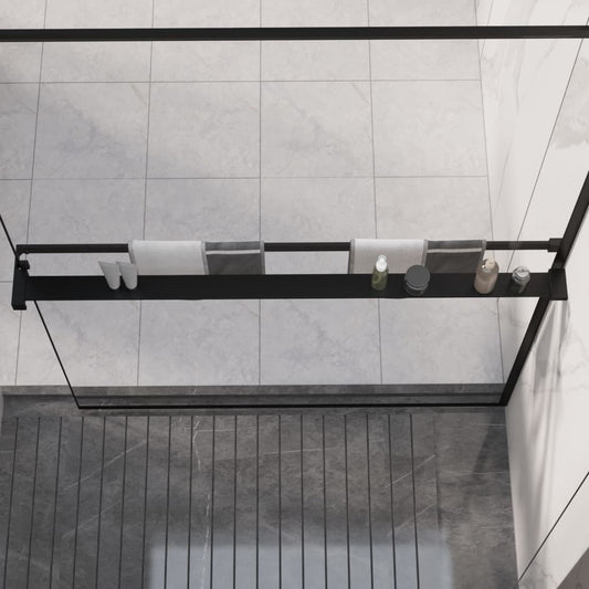 Mensola Doccia a Parete per Doccia Walk-in Nera 115cm Alluminio - homemem39