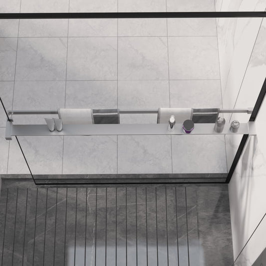 Mensola Doccia per Parete Doccia Walk-in Cromo 115 cm Alluminio - homemem39
