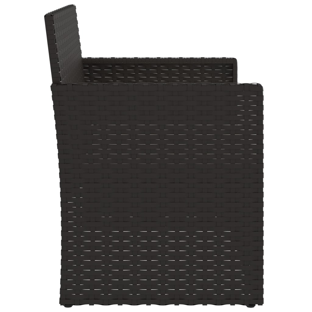 Panca da Giardino con Cuscini Nera 105 cm in Polyrattan | homemem39