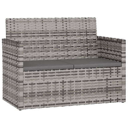 Panca da Giardino con Cuscini Grigia 105 cm in Polyrattan | homemem39