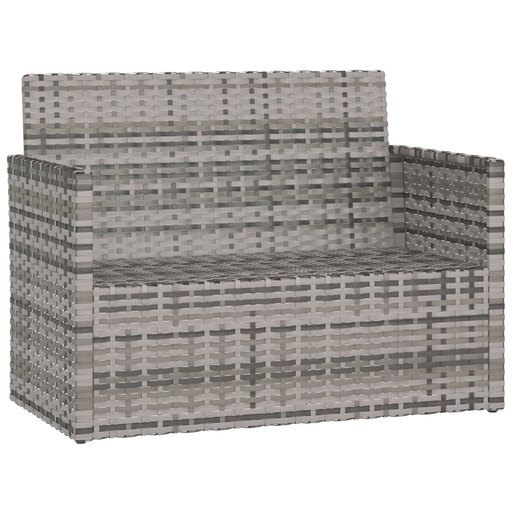 Panca da Giardino con Cuscini Grigia 105 cm in Polyrattan | homemem39