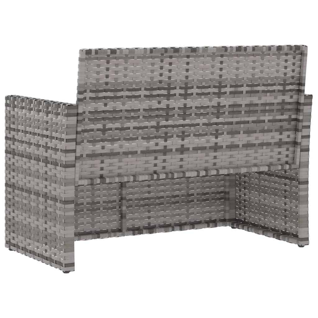 Panca da Giardino con Cuscini Grigia 105 cm in Polyrattan | homemem39