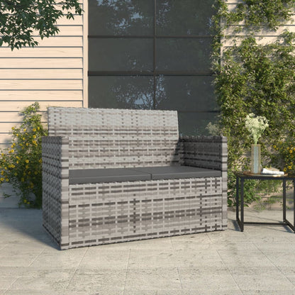 Panca da Giardino con Cuscini Grigia 105 cm in Polyrattan | homemem39