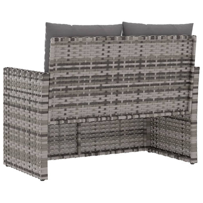 Panca da Giardino con Cuscini Grigia 105 cm in Polyrattan | homemem39