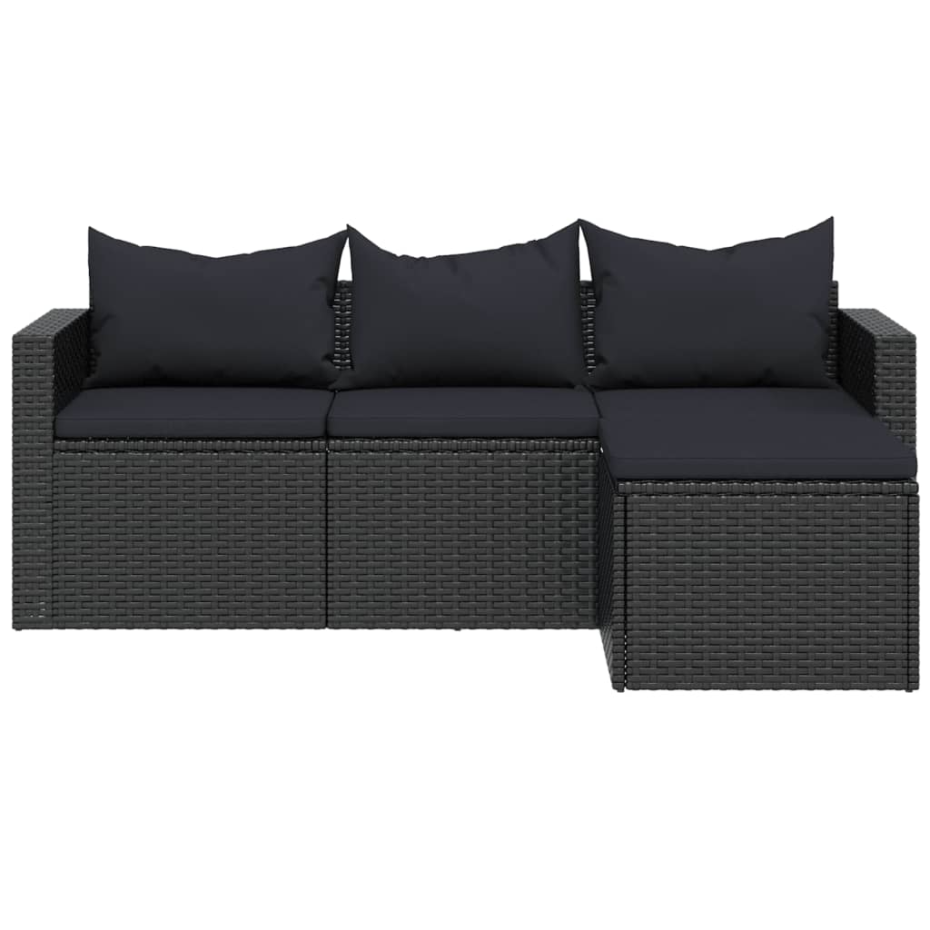 Set Divani da Giardino Nero in Polyrattan - homemem39