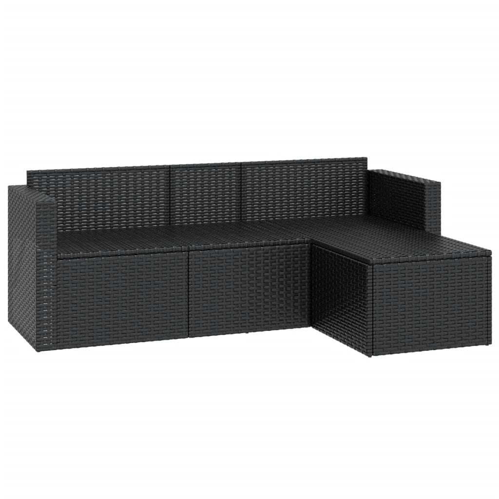 Set Divani da Giardino Nero in Polyrattan - homemem39