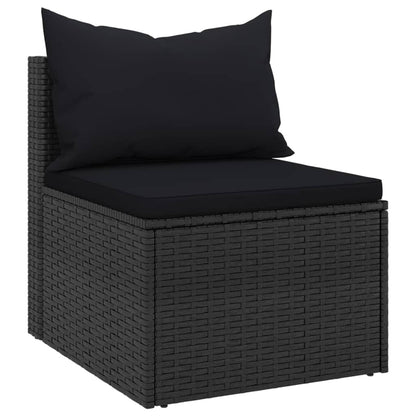 Divani Centrali da Giardino con Cuscini 2pz in Polyrattan Nero | homemem39