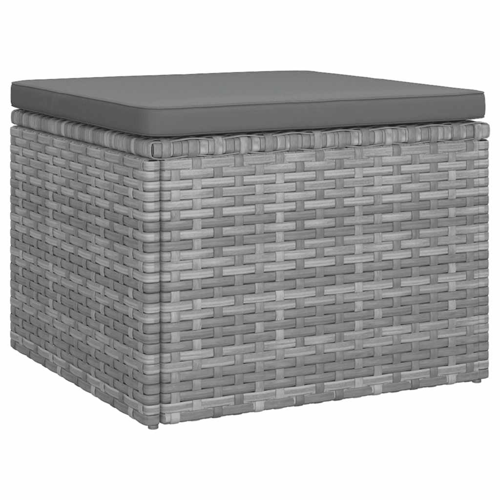 Divano Giardino 3 Posti Tetto e Poggiapiedi Grigio Polyrattan - homemem39