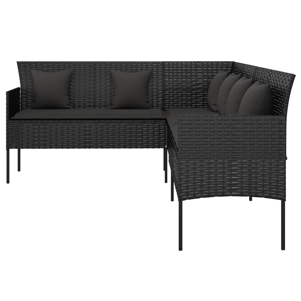 Divano da Giardino a L con Cuscini in Polyrattan