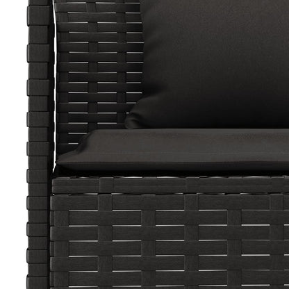 Set da Pranzo da Giardino 2 pz con Cuscini Nero in Polyrattan | homemem39