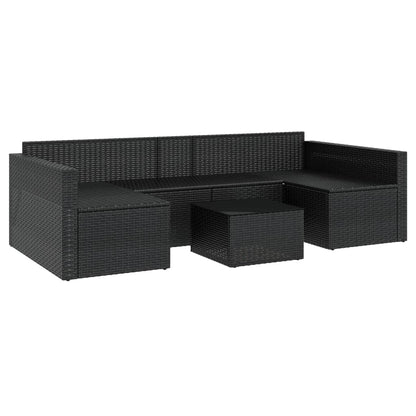 Set da Giardino 2 pz con Cuscini Nero in Polyrattan - homemem39