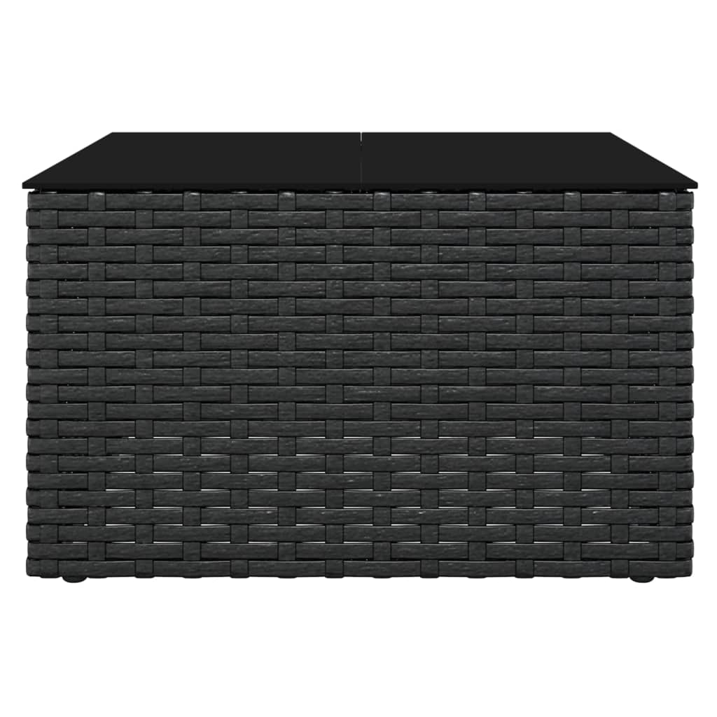 Set da Giardino 2 pz con Cuscini Nero in Polyrattan - homemem39