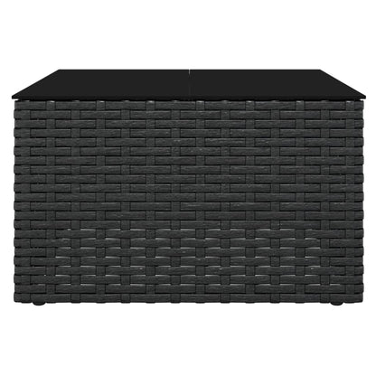 Set da Giardino 2 pz con Cuscini Nero in Polyrattan - homemem39