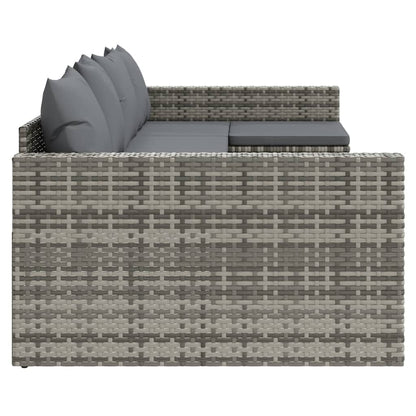 Set di Divani da Giardino 2 pz con Cuscini in Polyrattan Grigio