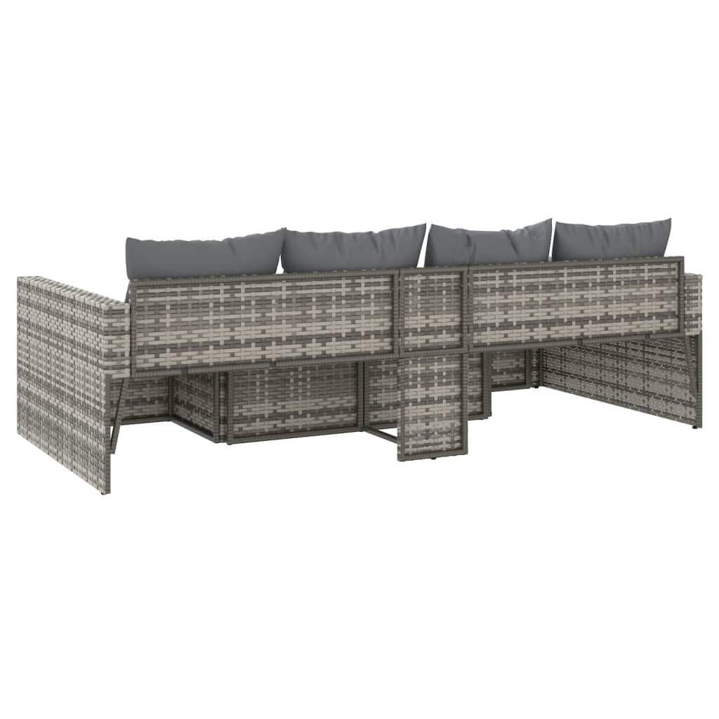 Set di Divani da Giardino 2 pz con Cuscini in Polyrattan Grigio
