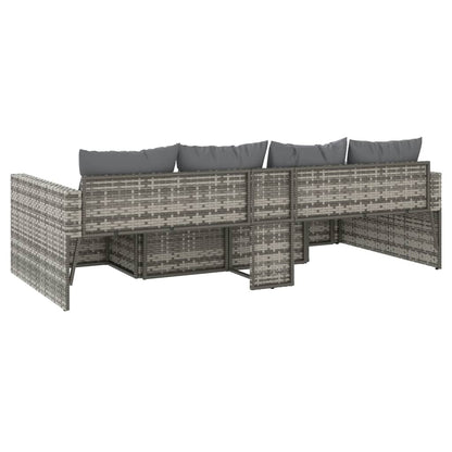 Set di Divani da Giardino 2 pz con Cuscini in Polyrattan Grigio