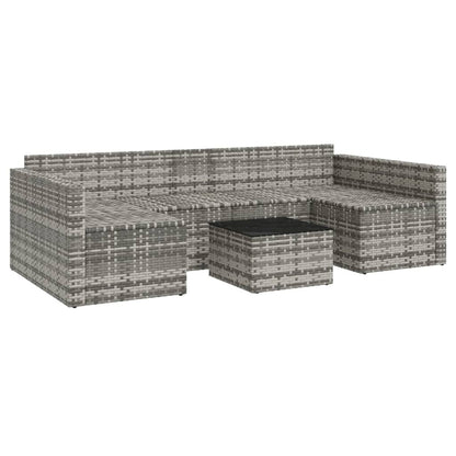 Set di Divani da Giardino 2 pz con Cuscini in Polyrattan Grigio