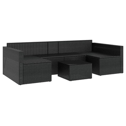 Set da Giardino 2 pz con Cuscini Nero in Polyrattan | homemem39
