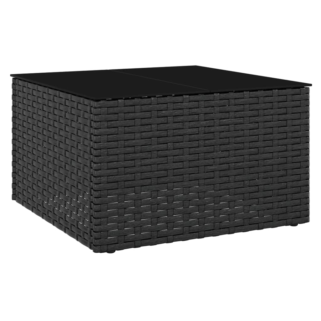 Set da Giardino 2 pz con Cuscini Nero in Polyrattan | homemem39