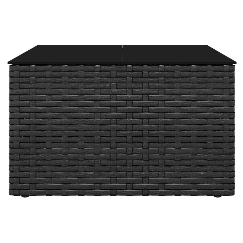 Set da Giardino 2 pz con Cuscini Nero in Polyrattan | homemem39