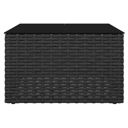 Set da Giardino 2 pz con Cuscini Nero in Polyrattan | homemem39