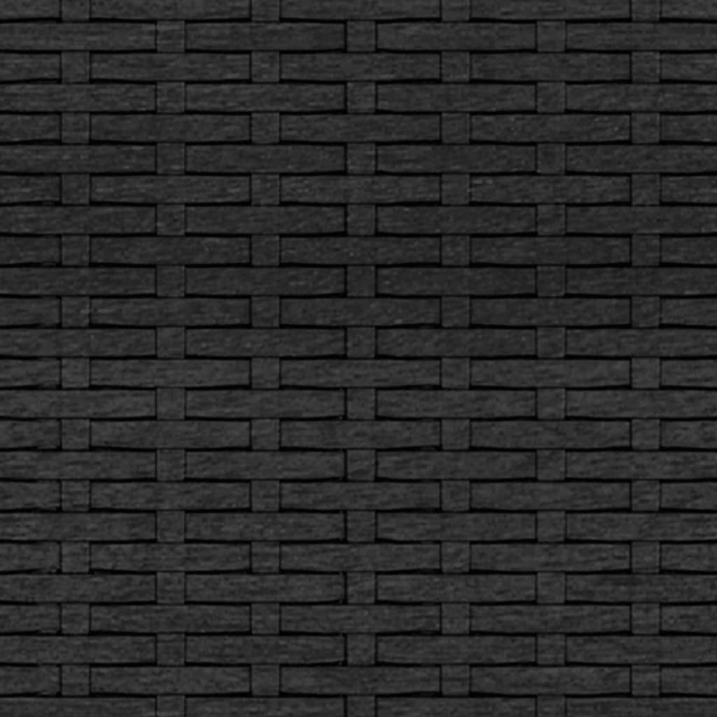 Set da Giardino 2 pz con Cuscini Nero in Polyrattan | homemem39