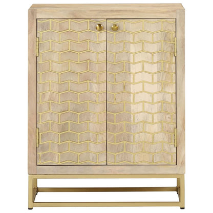 Credenza con 2 Ante 55x30x70 cm in Legno Massello di Mango - homemem39