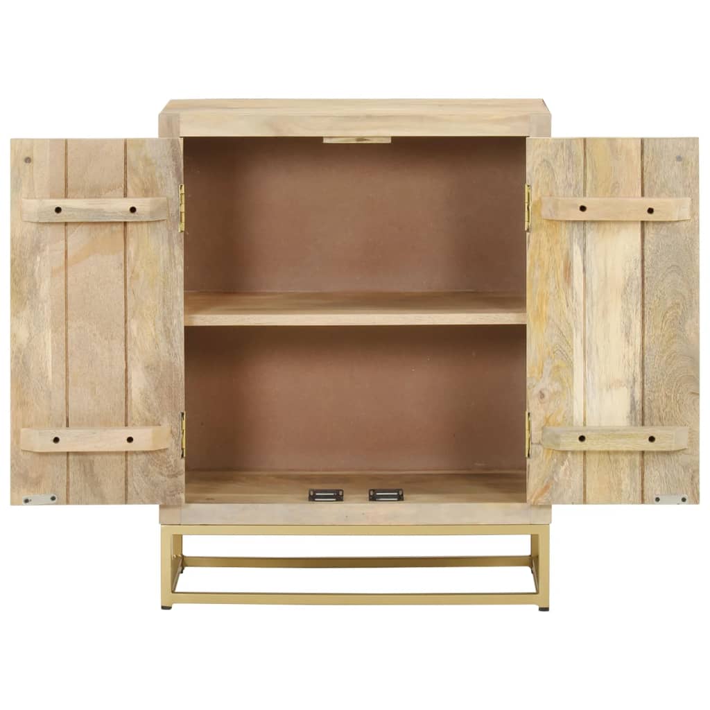 Credenza con 2 Ante 55x30x70 cm in Legno Massello di Mango - homemem39