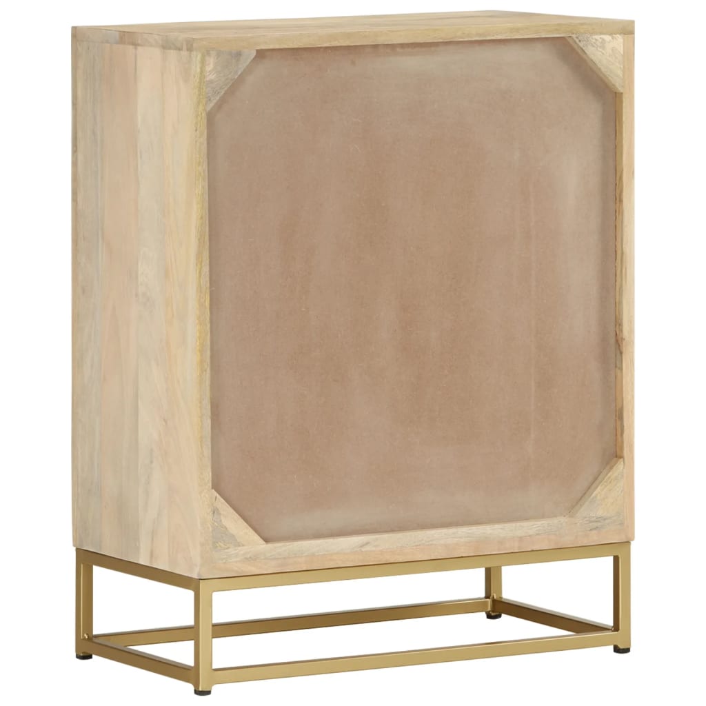 Credenza con 2 Ante 55x30x70 cm in Legno Massello di Mango - homemem39