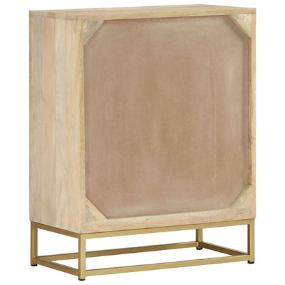 Credenza con 2 Ante 55x30x70 cm in Legno Massello di Mango - homemem39