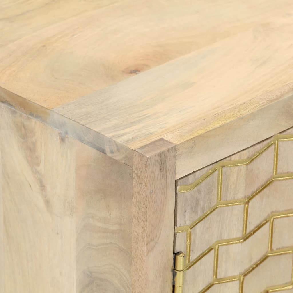 Credenza con 2 Ante 55x30x70 cm in Legno Massello di Mango - homemem39