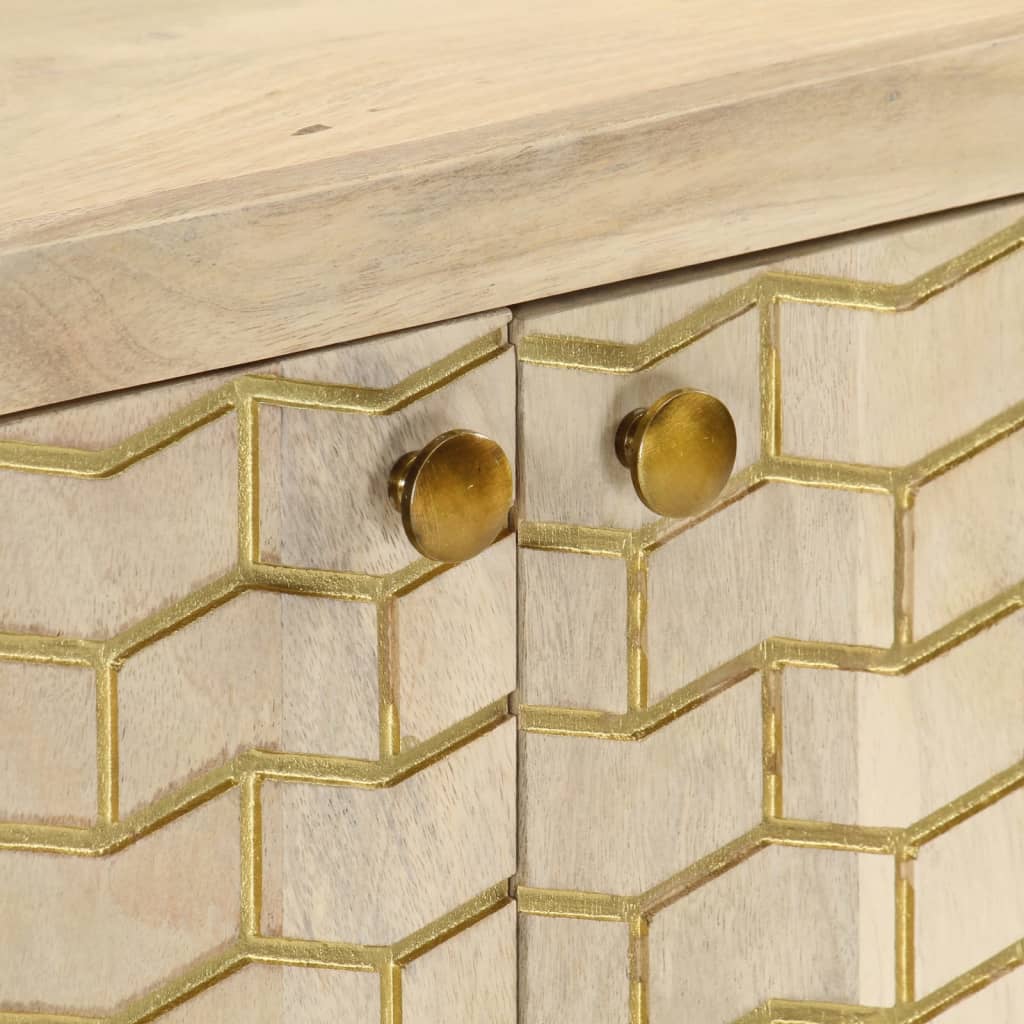 Credenza con 2 Ante 55x30x70 cm in Legno Massello di Mango - homemem39