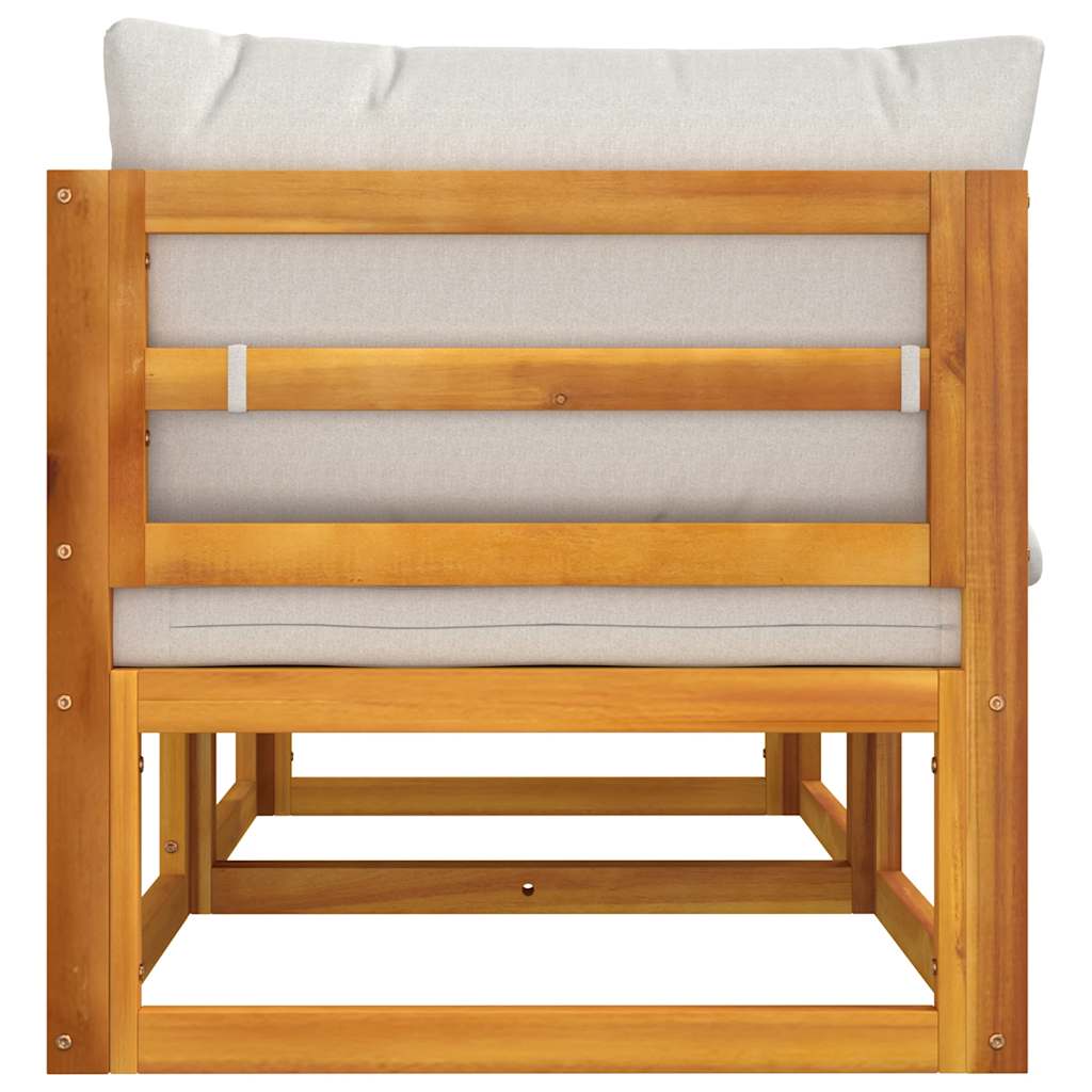 Divani Angolo Modulari 2pz Cuscini Grigio Chiaro Legno Acacia - homemem39